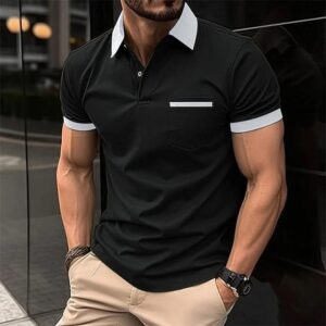 تيشيرت اسود نصف كم رجالي